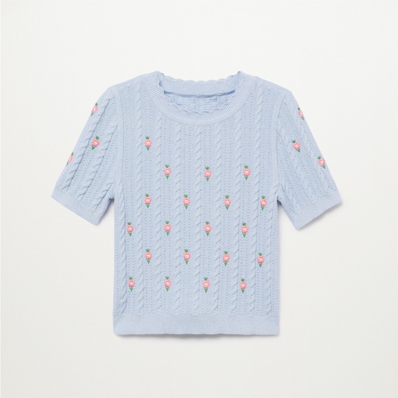 MANGO Flowers knit sweater - Picture 2 of 5